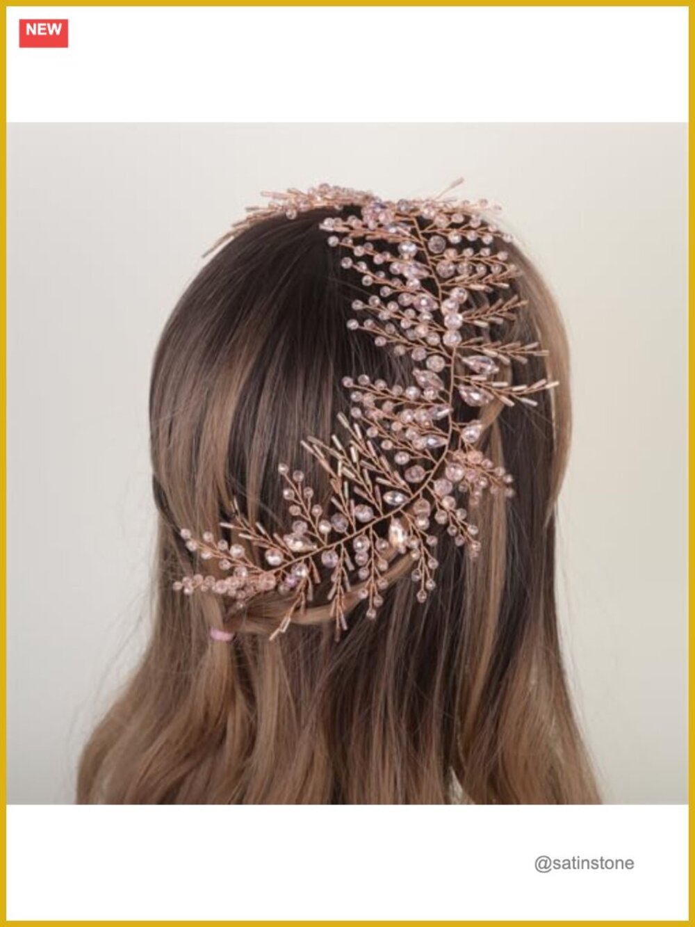 Crystal Beaded Bridal Hair Vine Headband with Earrings Wedding Prom Accessory